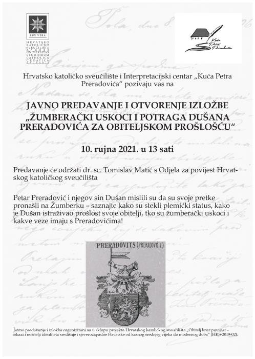 Predavanje „Žumberački uskoci i potraga Dušana Preradovića za obiteljskom prošlošću“
